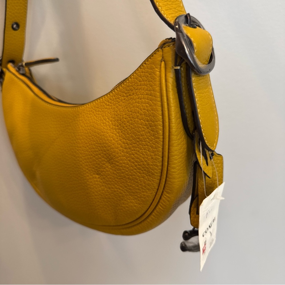 COACH Soft Pebble Leather Luna Shoulder Bag ~NWT~ Flax CC439 - Picture 6 of 10